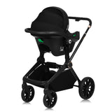 Carucior 3 in 1, Lionelo, Mika Plus, Cadru din aluminiu, Cu landou intarit si salteluta moale, Cu scoica auto testata ADAC, Reversibil, Cu sistem de ventilatie 3D, Cu accesorii, Pana la 22 kg, EN1888-1 EN1888-2 EN1466 ECE R129, Maro