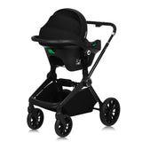 Carucior 3 in 1, Lionelo, Mika Plus, Cadru din aluminiu, Cu landou intarit si salteluta moale, Cu scoica auto testata ADAC, Reversibil, Cu sistem de ventilatie 3D, Cu accesorii, Pana la 22 kg, EN1888-1 EN1888-2 EN1466 ECE R129, Gri