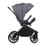 Carucior 3 in 1, Lionelo, Mika Plus, Cadru din aluminiu, Cu landou intarit si salteluta moale, Cu scoica auto testata ADAC, Reversibil, Cu sistem de ventilatie 3D, Cu accesorii, Pana la 22 kg, EN1888-1 EN1888-2 EN1466 ECE R129, Gri