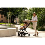 Carucior sport, FreeON, Bold, Pliabil automat, Roti cu suspensii, De la nastere pana la 22 kg, Cu spatar reglabil in 3 pozitii, Beige
