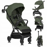 Carucior sport, Lionelo, Bess, Greutate redusa - 7.5 kg, Sustine 22 kg, 6 luni+, Capotina impermeabila, Protectie SPF 50+, Include suport sticla, Pliere cu o singura mana, Compact, Maner pentru transport, Conform cu EN1888-1 si EN1888-2, Verde