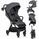 Carucior sport, Lionelo, Bess, Greutate redusa - 7.5 kg, Sustine 22 kg, 6 luni+, Capotina impermeabila, Protectie SPF 50+, Include suport sticla, Pliere cu o singura mana, Compact, Maner pentru transport, Conform cu EN1888-1 si EN1888-2, Gri
