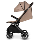 Carucior sport, Lionelo, Cloe, Cu accesorii, Cadru din aluminiu, Pana la 22 kg, Usor, Pliere compacta pentru avion, cu o singura mana, Ideal pentru toate tipurile de suprafete, 6 luni+, Bej