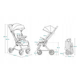Carucior sport, Lionelo, Cloe, Cu accesorii, Cadru din aluminiu, Pana la 22 kg, Usor, Pliere compacta pentru avion, cu o singura mana, Ideal pentru toate tipurile de suprafete, 6 luni+, Bej