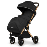 Carucior sport, Lionelo, Cloe, Cu accesorii, Cadru din aluminiu, Pana la 22 kg, Usor, Pliere compacta pentru avion, cu o singura mana, Ideal pentru toate tipurile de suprafete, 6 luni+, Black Onyx