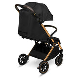 Carucior sport, Lionelo, Cloe, Cu accesorii, Cadru din aluminiu, Pana la 22 kg, Usor, Pliere compacta pentru avion, cu o singura mana, Ideal pentru toate tipurile de suprafete, 6 luni+, Black Onyx