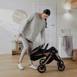 Carucior sport, Lionelo, Cloe, Cu accesorii, Cadru din aluminiu, Pana la 22 kg, Usor, Pliere compacta pentru avion, cu o singura mana, Ideal pentru toate tipurile de suprafete, 6 luni+, Black Onyx