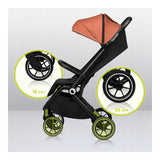 Carucior sport, Lionelo, Cloe, Cu accesorii, Cadru din aluminiu, Pana la 22 kg, Usor, Pliere compacta pentru avion, cu o singura mana, Ideal pentru toate tipurile de suprafete, 6 luni+, Maro