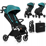 Carucior sport, Lionelo, Cloe, Cu accesorii, Cadru din aluminiu, Pana la 22 kg, Usor, Pliere compacta pentru avion, cu o singura mana, Ideal pentru toate tipurile de suprafete, 6 luni+, Verde Smarald