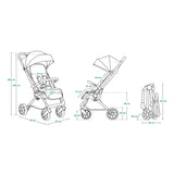 Carucior sport, Lionelo, Cloe, Golden Moments, Editie limitata, Cu accesorii, Cadru din aluminiu, Pana la 22 kg, Usor, Pliere compacta pentru avion, cu o singura mana, Ideal pentru toate tipurile de suprafete, 6 luni+, Negru