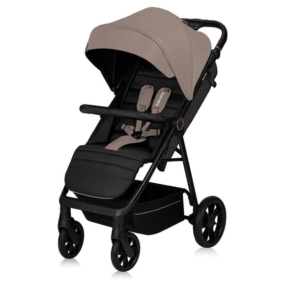Carucior sport, Lionelo, Mira, Maner reglabil in 5 pozitii, Spatar si suport de picioare reglabile, Plasa de tantari si suport biberon incluse, Pana la 22 kg, 6 luni+, Conform cu EN1888-1, EN1888-2, Testare SGS, Bej