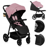 Carucior sport, Lionelo, Mira, Maner reglabil in 5 pozitii, Spatar si suport de picioare reglabile, Plasa de tantari si suport biberon incluse, Pana la 22 kg, 6 luni+, Conform cu EN1888-1, EN1888-2, Testare SGS, Roz