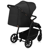Carucior sport, Lionelo, Mira, Maner reglabil in 5 pozitii, Spatar si suport de picioare reglabile, Plasa de tantari si suport biberon incluse, Pana la 22 kg, 6 luni+, Conform cu EN1888-1, EN1888-2, Testare SGS, Negru