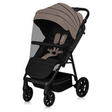 Carucior sport, Lionelo, Mira, Maner reglabil in 5 pozitii, Spatar si suport de picioare reglabile, Plasa de tantari si suport biberon incluse, Pana la 22 kg, 6 luni+, Conform cu EN1888-1, EN1888-2, Testare SGS, Bej