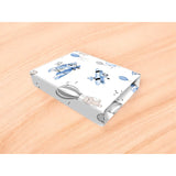 Cearceaf cu elastic, MimiNu, Pentru pat 160X80 cm, Din bumbac certificat Oeko Tex Standard 100, Blue Plane