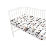 Cearceaf cu elastic, MimiNu, Pentru patut 120X60 cm, Din bumbac certificat Oeko Tex Standard 100, Design, Cars Grey