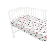 Cearceaf cu elastic, MimiNu, Pentru patut 140X70 cm, Din bumbac certificat Oeko Tex Standard 100, Fox