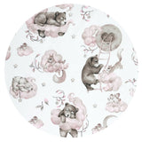Cearceaf cu elastic, Qmini, Pentru patut co-sleeper, Aurora, Dimensiune 76 x 43 cm, Din bumbac certificat Oeko Tex Standard 100, Teddy Bear and Friends Pink