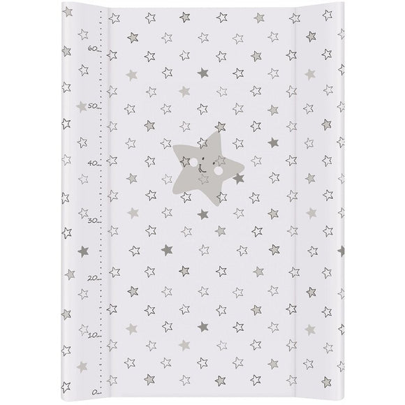 Saltea de infasat, Ceba Baby, Cu Intaritura, 70x50 cm, Happy Stars Grey