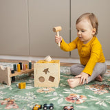 Cub de activitati, Petite&Mars, Gravity Wood of Mars, Cu 12 piese, 12 luni+, Multicolor