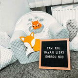 Fotoliu din burete, New Baby, Fox, Pentru copii, Din tesatura minky, 9 luni - 5 ani, Cu Husa detasabila, Gray