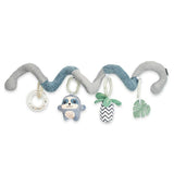 Jucarie interactiva, New Baby, Spirala, Lenes, Pentru atasare la patut sau carucior, Dezvolta abilitatile motorii, Include si jucarie pentru dentitie, Fara BPA, 0 luni+, Multicolor