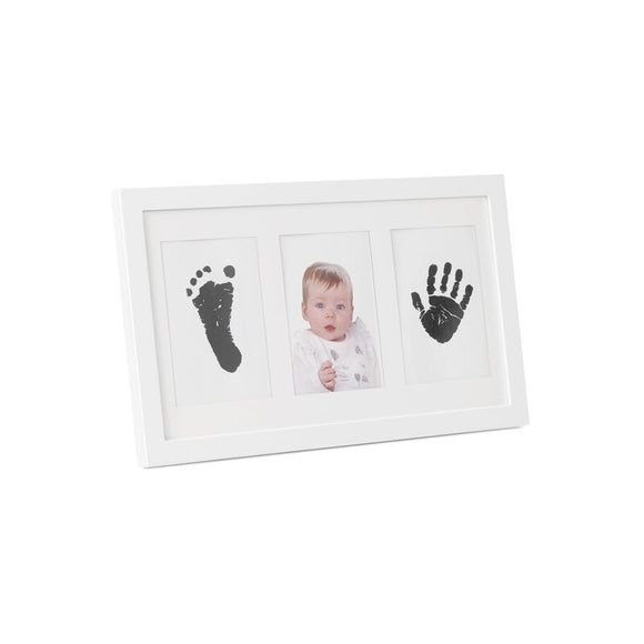 Kit rama foto tripla, Jane, Cu cerneala pentru manuta si piciorus, Non-toxic, White