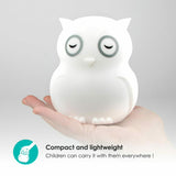 Lampa de veghe, BBluv, Bufnita, Hibu, Functionare pana la 10 ore, Cu telecomanda si cablu USB, Cu 9 culori diferite activate prin control Touch, White