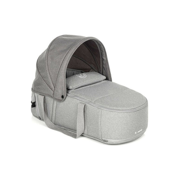Landou portabil, Jane, Montare in carucior, Cu manere, Cu salteluta 95% materiale reciclate cu protectie UPF50, 67x29.5x43 cm, 0-9 Kg, Dim Grey