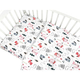 Lenjerie patut cu 3 piese, MimiNu, Pentru patut 120x60 cm, Cu protectie laterala, Din bumbac certificat Oeko Tex Standard 100, Fox