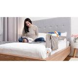 Protectie laterala pat, Lionelo, Eva, Cu buzunar accesorii, 150x35 cm, Conform cu standardul european de securitate BS7072, Gri