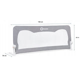 Protectie laterala pat, Lionelo, Hanna, Cu buzunar accesorii, 150x66 cm, Conform cu standardul european de securitate BS7072, Gri