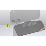 Protectie laterala pat, Lionelo, Lora, Pliabila, Sistem de blocare StandSafe, Geanta de transport inclusa, 105 x 45 cm, Gri