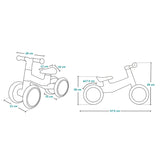 Bicicleta fara pedale, Lionelo, Villy, Cu 4 roti, Din spuma EVA si TPR, Stabila, Manere moi, antiderapante, 12- 36 luni, Sustine pana la 30 kg, Certificata EN 71-1:2014, EN 71-2:2011, EN 71-3:2019, Bej
