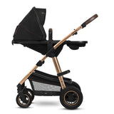 Carucior 3 in 1, Lionelo, Amber, Cadru aluminiu, Cu landou intarit si salteluta moale, Cu scoica auto testata ADAC, Reversibil, Cu accesorii, Geanta parinti, Pana la 22 kg, EN1888-1 EN1888-2 EN1466 ECE R129, Negru onyx