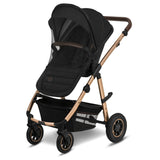Carucior 3 in 1, Lionelo, Amber, Cadru aluminiu, Cu landou intarit si salteluta moale, Cu scoica auto testata ADAC, Reversibil, Cu accesorii, Geanta parinti, Pana la 22 kg, EN1888-1 EN1888-2 EN1466 ECE R129, Negru onyx