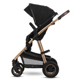 Carucior 3 in 1, Lionelo, Amber, Cadru aluminiu, Cu landou intarit si salteluta moale, Cu scoica auto testata ADAC, Reversibil, Cu accesorii, Geanta parinti, Pana la 22 kg, EN1888-1 EN1888-2 EN1466 ECE R129, Negru onyx