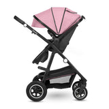 Carucior 2 in 1, Lionelo, Amber, Cadru aluminiu, Cu landou intarit si salteluta moale, Reversibil, Maner ajustabil, Huse pentru picioare, ploaie, Plasa de tantari, Geanta parinti, Pana la 22 kg, EN1888-1, EN1888-2, EN1466, Roz