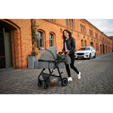 Carucior 2 in 1, Lionelo, Amber, Cadru aluminiu, Cu landou intarit si salteluta moale, Reversibil, Maner ajustabil, Huse pentru picioare, ploaie, Plasa de tantari, Geanta parinti, Pana la 22 kg, EN1888-1, EN1888-2, EN1466, Gri deschis