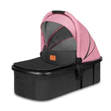 Carucior 2 in 1, Lionelo, Amber, Cadru aluminiu, Cu landou intarit si salteluta moale, Reversibil, Maner ajustabil, Huse pentru picioare, ploaie, Plasa de tantari, Geanta parinti, Pana la 22 kg, EN1888-1, EN1888-2, EN1466, Roz