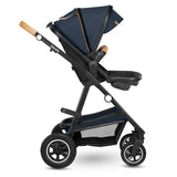 Carucior 2 in 1, Lionelo, Amber, Cadru aluminiu, Cu landou intarit si salteluta moale, Reversibil, Maner ajustabil, Huse pentru picioare, ploaie, Plasa de tantari, Geanta parinti, Pana la 22 kg, EN1888-1, EN1888-2, EN1466, Albastru