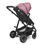 Carucior 2 in 1, Lionelo, Amber, Cadru aluminiu, Cu landou intarit si salteluta moale, Reversibil, Maner ajustabil, Huse pentru picioare, ploaie, Plasa de tantari, Geanta parinti, Pana la 22 kg, EN1888-1, EN1888-2, EN1466, Roz