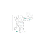Carucior 2 in 1, Lionelo, Amber, Cadru aluminiu, Cu landou intarit si salteluta moale, Reversibil, Maner ajustabil, Huse pentru picioare, ploaie, Plasa de tantari, Geanta parinti, Pana la 22 kg, EN1888-1, EN1888-2, EN1466, Roz