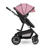 Carucior 2 in 1, Lionelo, Amber, Cadru aluminiu, Cu landou intarit si salteluta moale, Reversibil, Maner ajustabil, Huse pentru picioare, ploaie, Plasa de tantari, Geanta parinti, Pana la 22 kg, EN1888-1, EN1888-2, EN1466, Roz