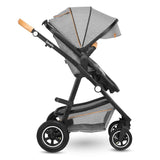 Carucior 2 in 1, Lionelo, Amber, Cadru aluminiu, Cu landou intarit si salteluta moale, Reversibil, Maner ajustabil, Huse pentru picioare, ploaie, Plasa de tantari, Geanta parinti, Pana la 22 kg, EN1888-1, EN1888-2, EN1466, Gri deschis