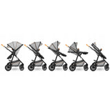Carucior 3 in 1 Lionelo Amber, Cadru din aluminiu, Landou confortabil, Scaun auto testat ADAC, Accesorii incluse, Geanta parinti, pana la 22 kg, Certificat EN1888, Gri Deschis