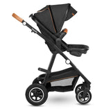 Carucior 3 in 1, Lionelo, Amber, Cadru aluminiu, Cu landou intarit si salteluta moale, Cu scoica auto testata ADAC, Reversibil, Cu accesorii, Geanta parinti, Pana la 22 kg, Gri Inchis