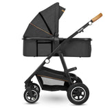 Carucior 3 in 1, Lionelo, Amber, Cadru aluminiu, Cu landou intarit si salteluta moale, Cu scoica auto testata ADAC, Reversibil, Cu accesorii, Geanta parinti, Pana la 22 kg, Gri Inchis
