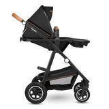 Carucior 3 in 1, Lionelo, Amber, Cadru aluminiu, Cu landou intarit si salteluta moale, Cu scoica auto testata ADAC, Reversibil, Cu accesorii, Geanta parinti, Pana la 22 kg, Gri Inchis