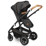 Carucior 3 in 1, Lionelo, Amber, Cadru aluminiu, Cu landou intarit si salteluta moale, Cu scoica auto testata ADAC, Reversibil, Cu accesorii, Geanta parinti, Pana la 22 kg, Gri Inchis